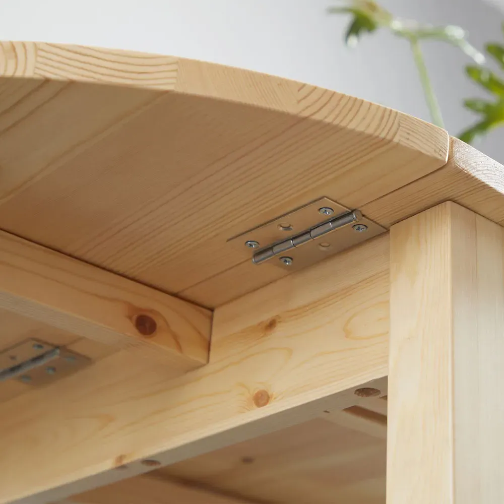 6-Seater Drop Leaf Dining Table - Natural, Pine