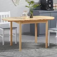 6-Seater Drop Leaf Dining Table - Natural, Pine