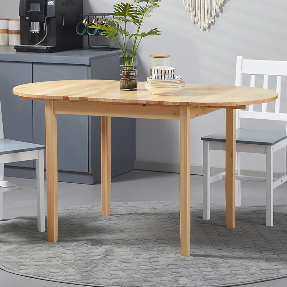 6-Seater Drop Leaf Dining Table - Natural, Pine