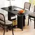 6 Seater Drop Leaf Dining Table with Open Shelf - Black