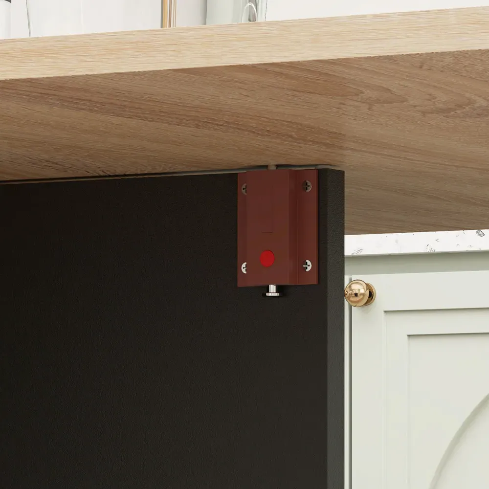 6-Seater Drop Leaf Dining Table with Storage - Black