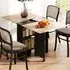 6-Seater Drop Leaf Dining Table with Storage - Black