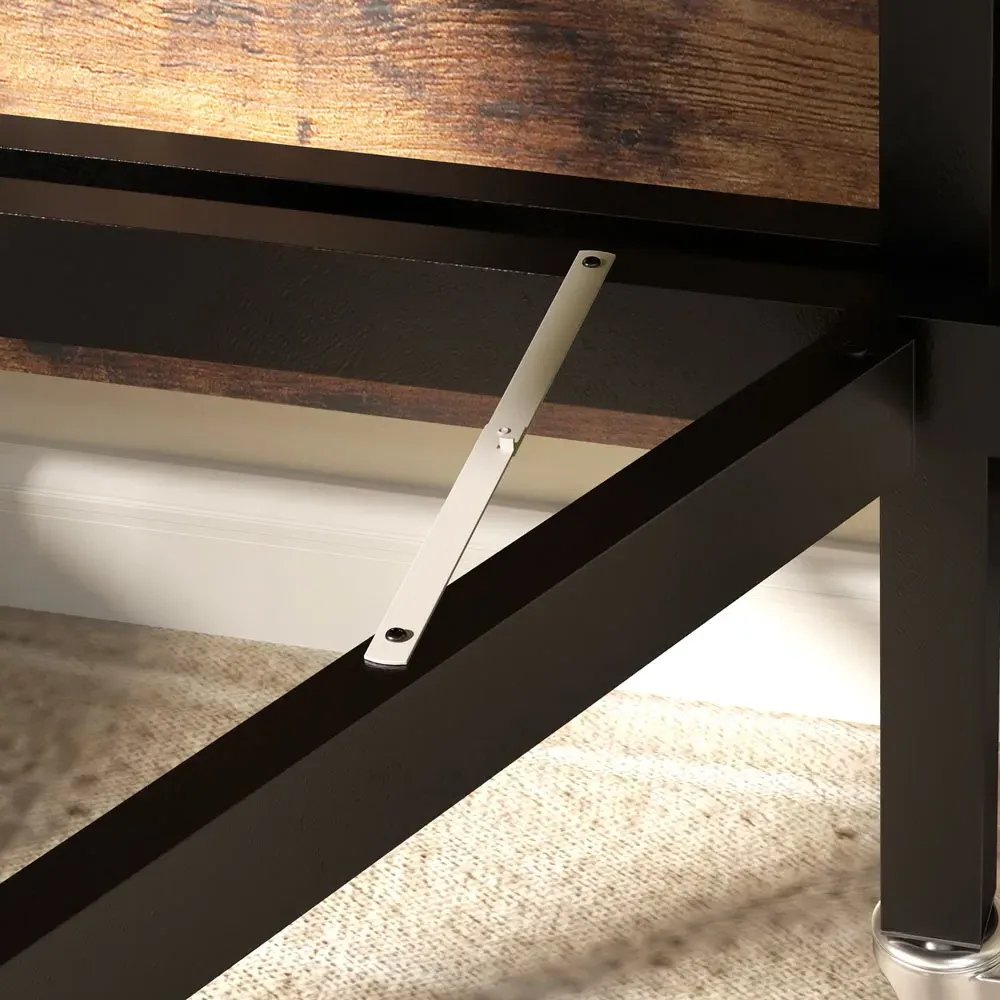 6-Seater Drop Leaf Mobile Dining Table - Brown