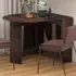 6 Seater Oval Dining Table with Drop Leaves - Brown