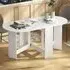 6 Seater Oval Dining Table with Drop Leaves - White
