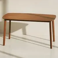 6 Seater Rectangular Dining Table - Light Brown, Solid Wood