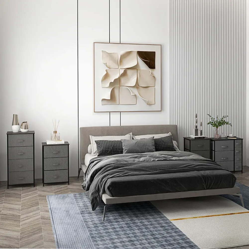 7 Drawer Chest of Drawers with Adjustable Feet - Grey