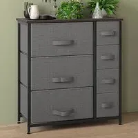 7 Drawer Chest of Drawers with Adjustable Feet - Grey