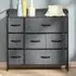 7 Drawer Fabric Dresser with Foldable Storage - Grey