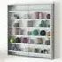 7-Tier Wall Display Cabinet with Glass Doors - Grey