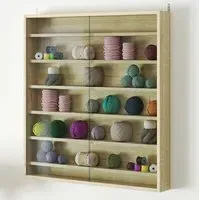 7-Tier Wall Display Cabinet with Glass Doors - White