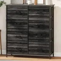 8 Drawer Chest of Drawers with Pockets - Black, Fabric