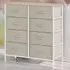 8 Drawer Chest of Drawers with Wooden Top - Brown, Fabric