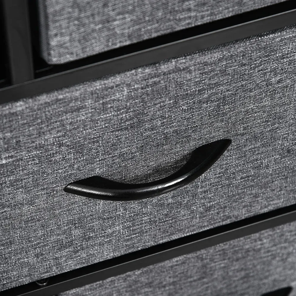 8 Drawer Fabric Chest of Drawers - Grey