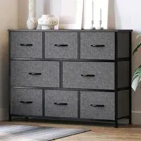 8 Drawer Fabric Chest of Drawers - Grey