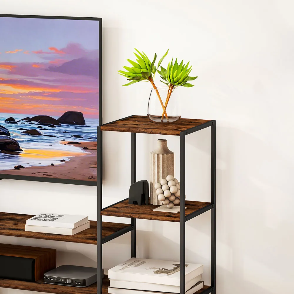8 Shelf TV Unit - Brown