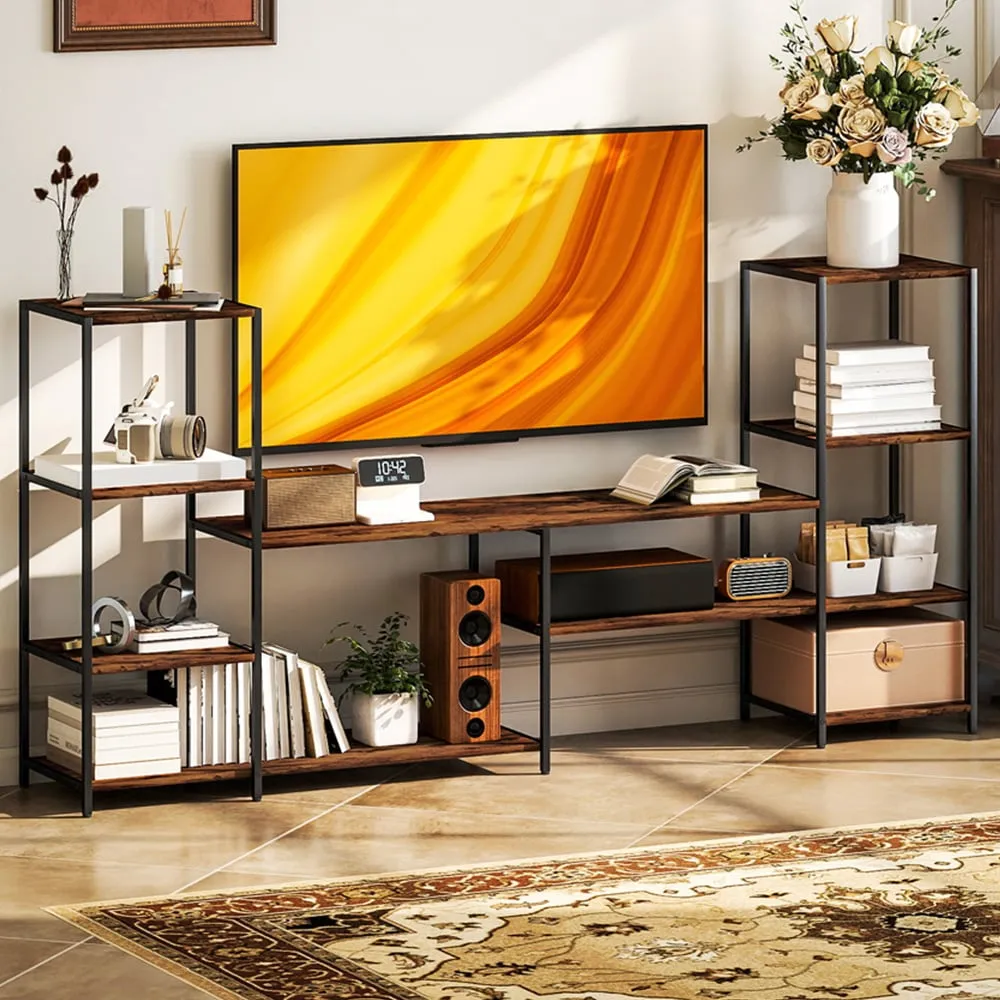 8 Shelf TV Unit - Brown