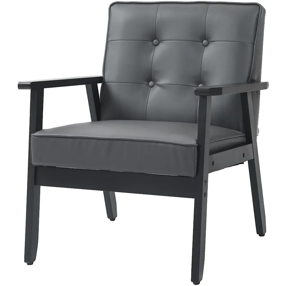 Accent Armchair - Grey, PU Leather