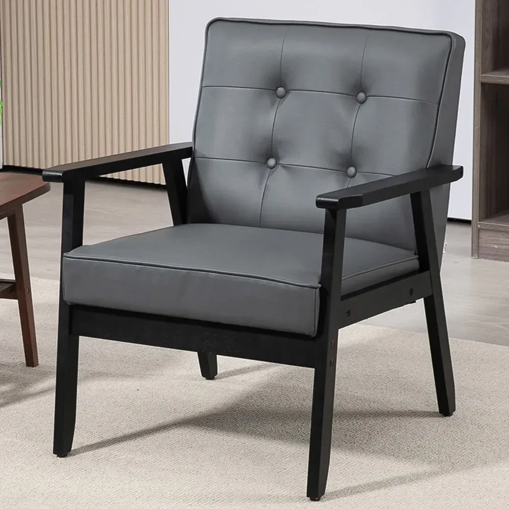 Accent Armchair - Grey, PU Leather image