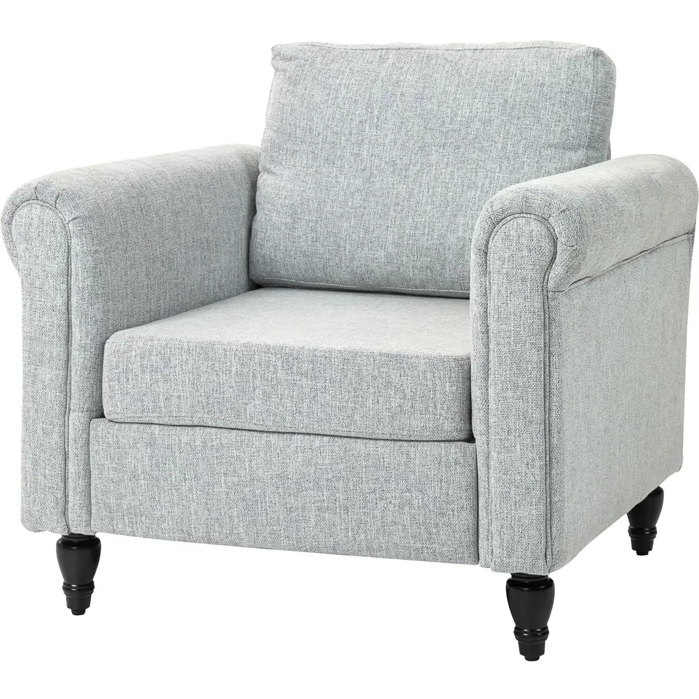 Accent Armchair with Back Pillow - Grey