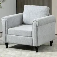 Accent Armchair with Back Pillow - Grey