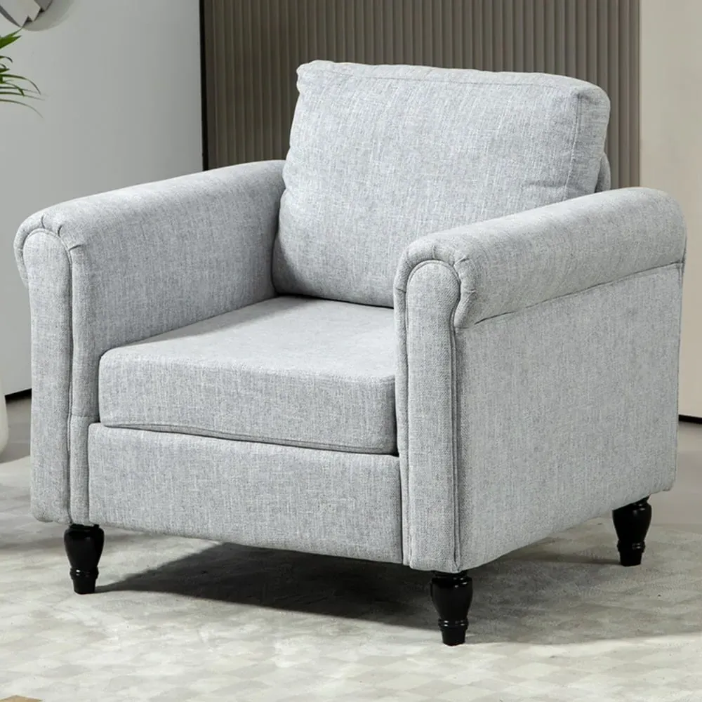 Accent Armchair with Back Pillow - Grey