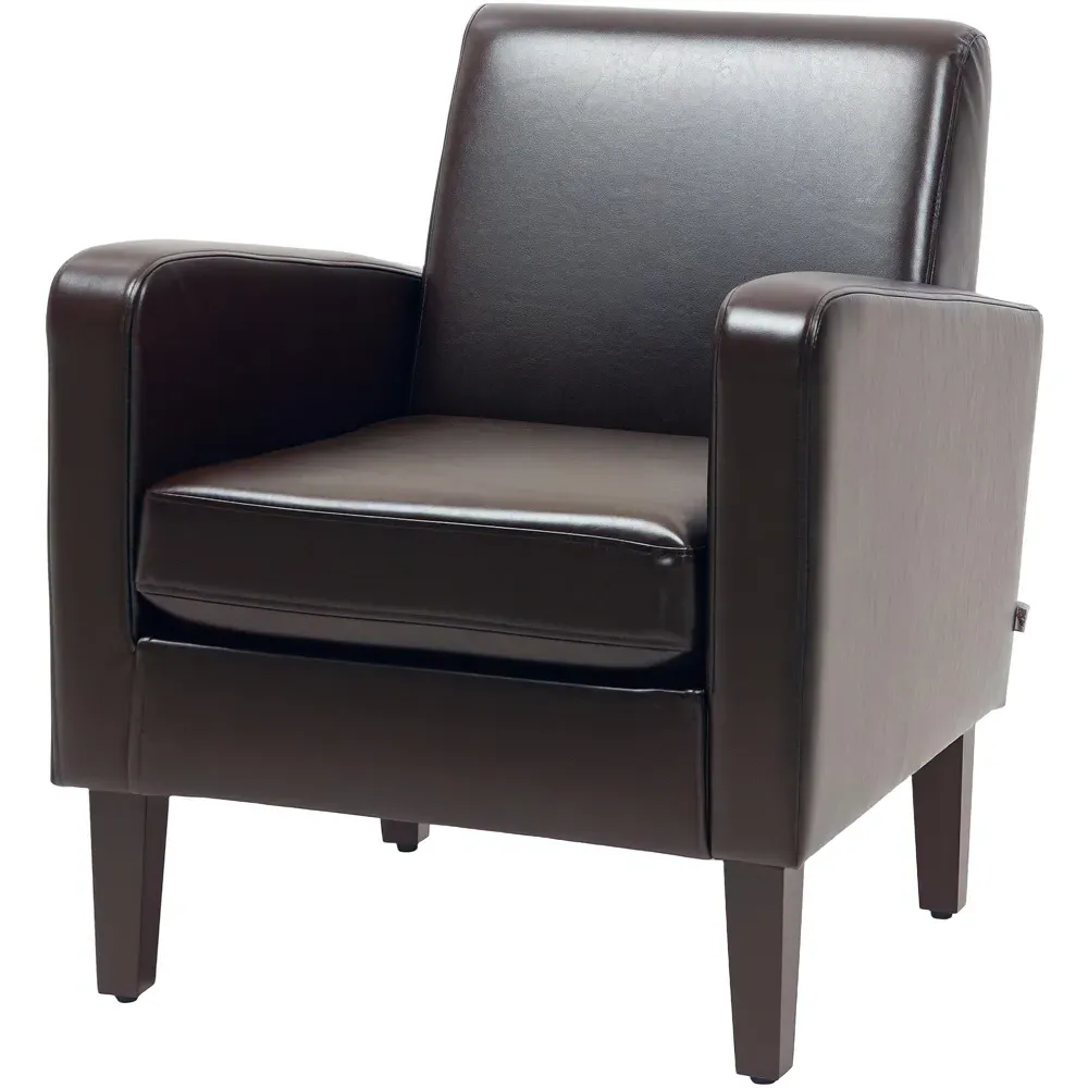 Accent Armchair with Rubber Wood Legs - Brown