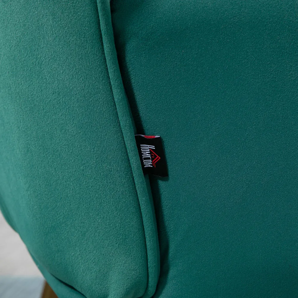 Accent Chair with Footstool - Dark Green, Velvet