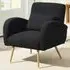 Accent Chair with Metal Legs - Black, Teddy Fleece