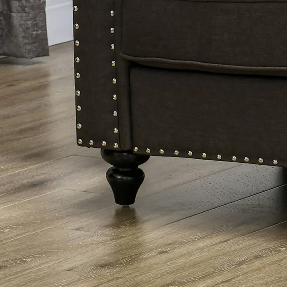 Accent Chair with Nailhead Trim - Brown, Fabric