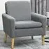 Accent Chair with Wooden Legs - Grey, Teddy Fleece