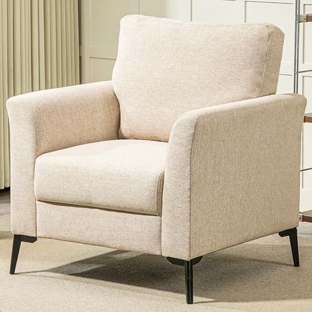 Accent Chair - Yellow, Linen Fabric