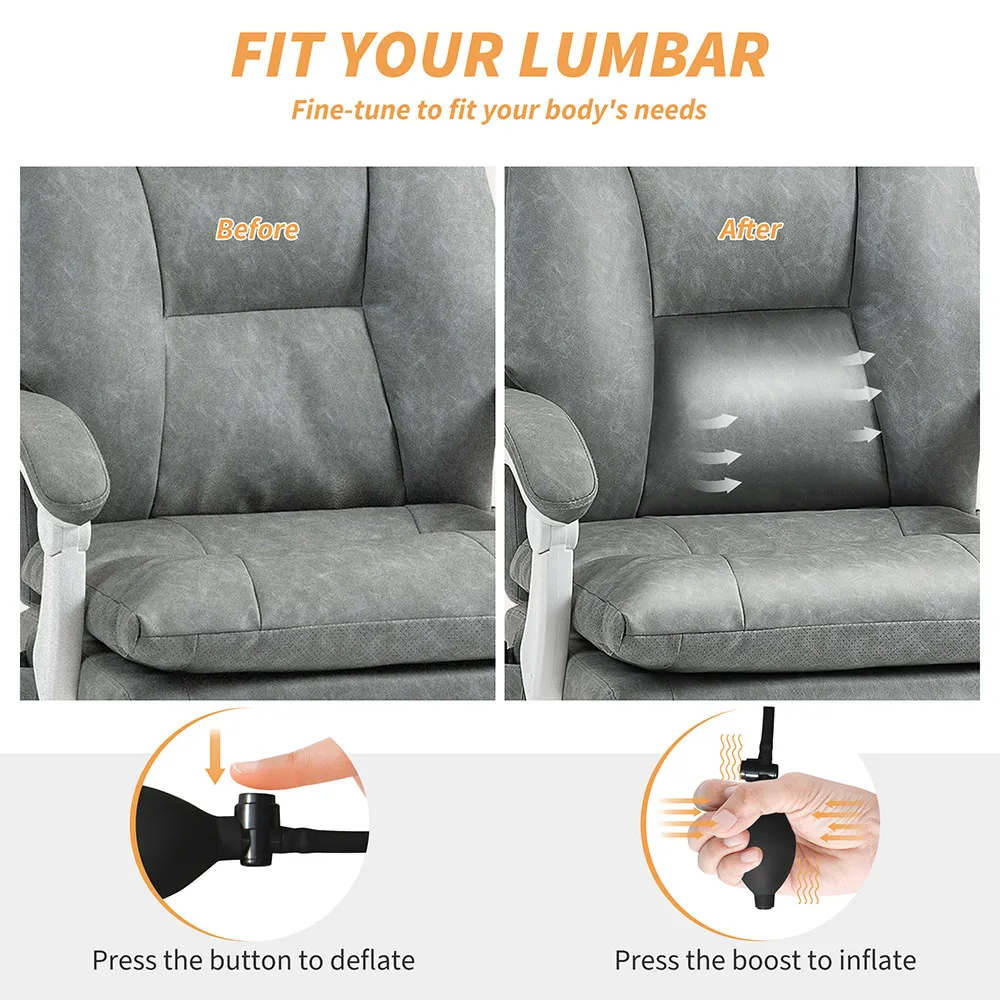 Adjustable Desk Chair with Lumbar Support - Grey