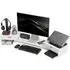 Adjustable Dual Monitor Stand Riser with Storage - White