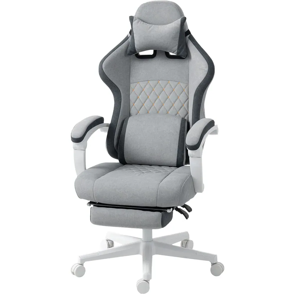 Adjustable Height Recliner Chair - Grey, Velvet