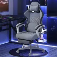 Adjustable Height Recliner Chair - Grey, Velvet