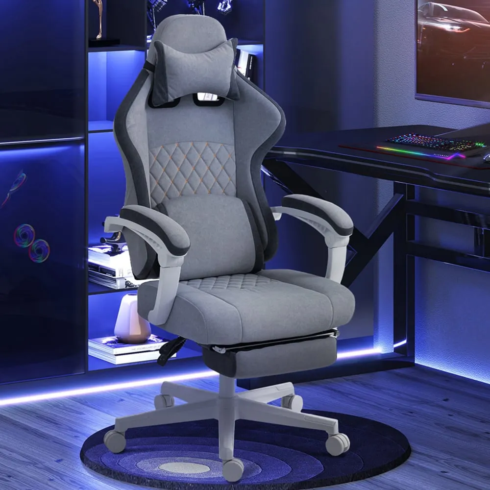 Adjustable Height Recliner Chair - Grey, Velvet image