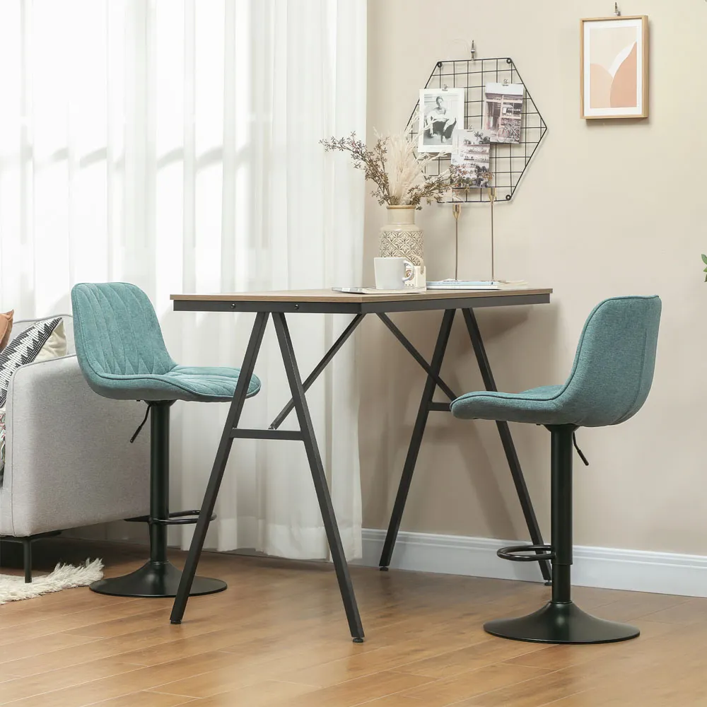 Adjustable Swivel Bar Chair Set of 2 - Blue