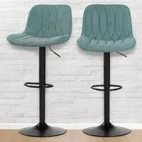 Adjustable Swivel Bar Chair Set of 2 - Blue