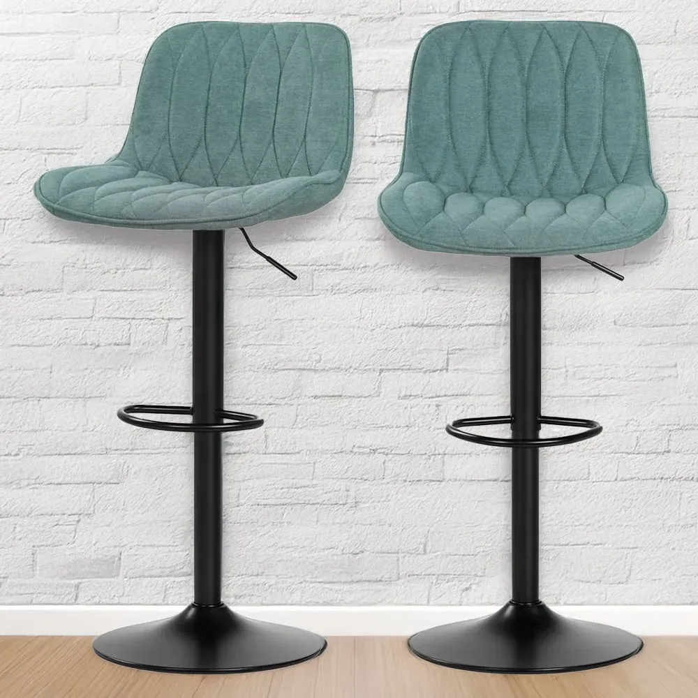 Adjustable Swivel Bar Chair Set of 2 - Blue