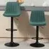 Adjustable Swivel Bar Chair with Backrest Set of 2 - Green
