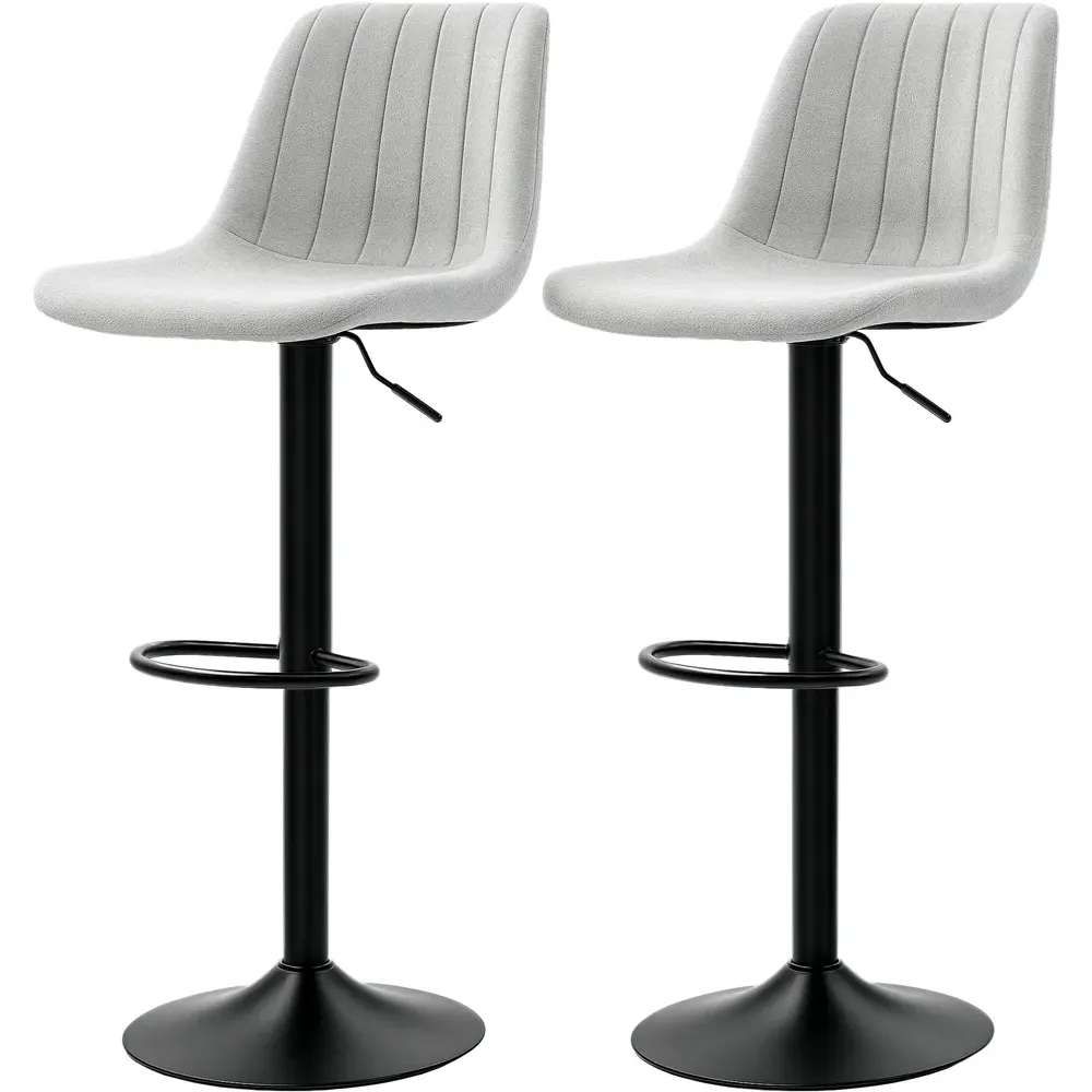 Adjustable Swivel Bar Chair with Backrest Set of 2 - Grey
