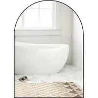 Arch Wall Mirror with Steel Frame - Black