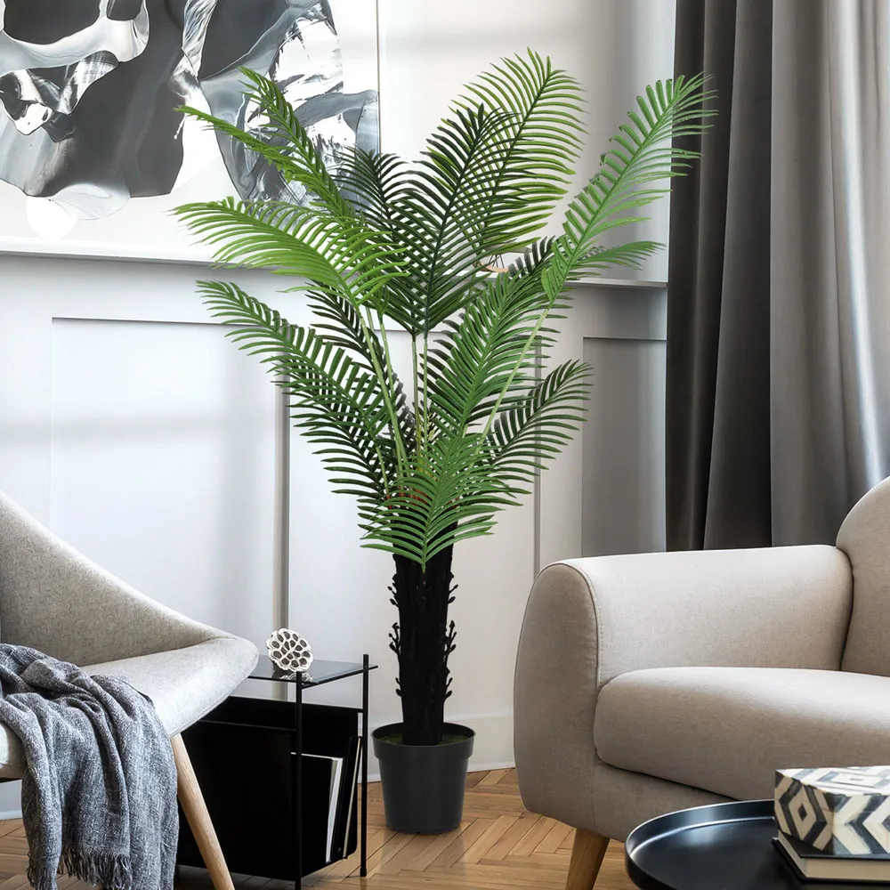 Areca Palm Tree Artificial Plant with Pot - Green