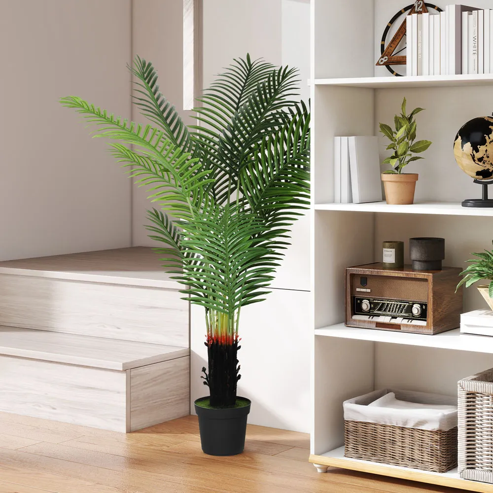 Areca Palm Tree Artificial Plant with Pot - Green