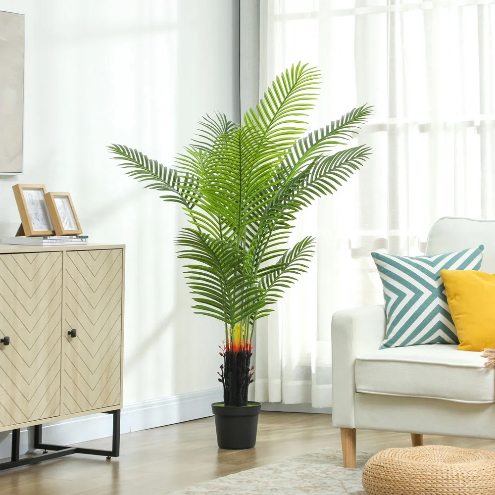 Areca Palm Tree Artificial Plant with Pot - Green