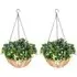 Artificial Flower Hanging Basket 2 Pack - Green