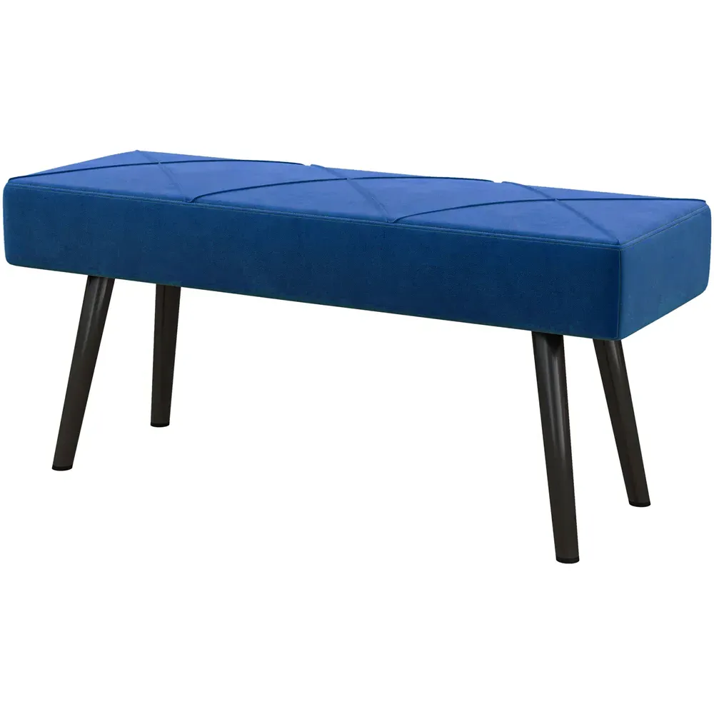 Bed End Bench with X-Shape Design - Blue