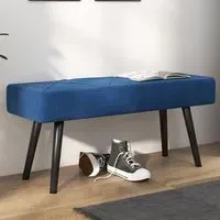 Bed End Bench with X-Shape Design - Blue