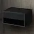 Bedside Table Set of 2 with Wall Mount - Black, High Gloss